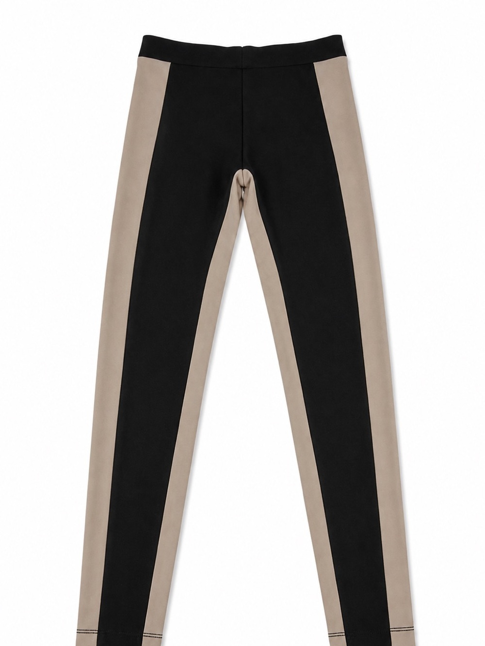 BCBG Max Azria Colorblock Skinny Pants Black Taupe Pull On Small Office Chic - Picture 3 of 4